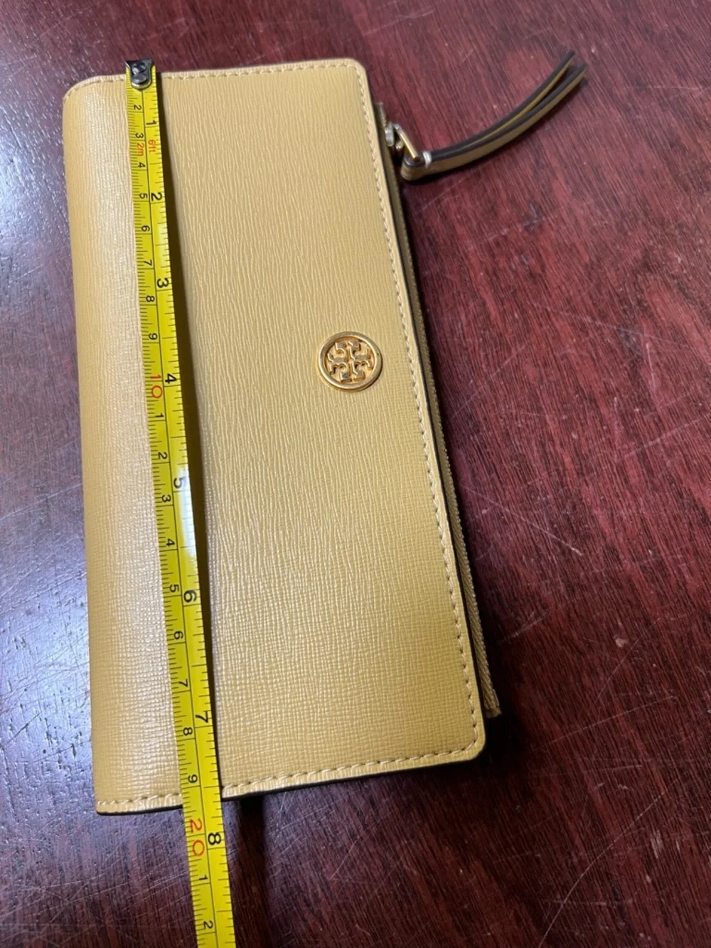 Tory Burch Light Yellow Robinson Colorblock Wallet - Picture 2 of 9